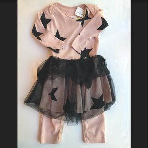 NWT, Nununu pink onesie with tutu, 6-12M